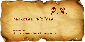 Pankotai Mária névjegykártya