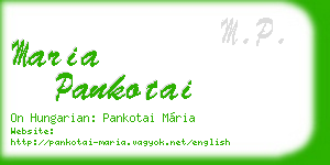 maria pankotai business card